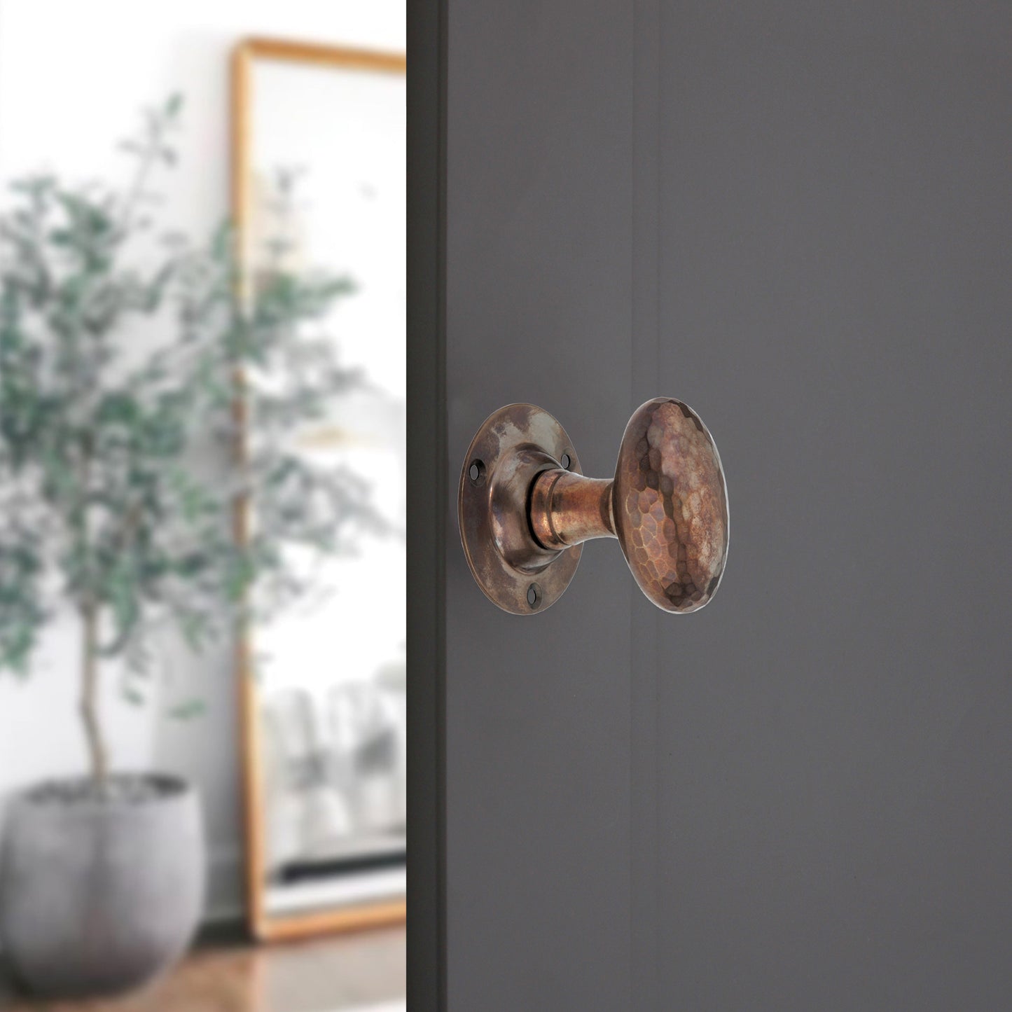 Hammered Oval Door Knob Antique Home Decor