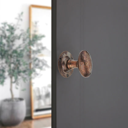 Hammered Oval Door Knob Antique Home Decor
