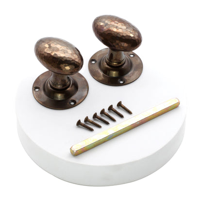 Hammered Oval Door Knob Antique Home Decor