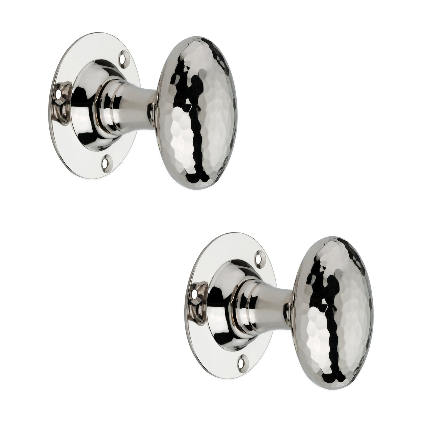 Hammered Oval Mortice Door Knob Polished Nickel Home Decor