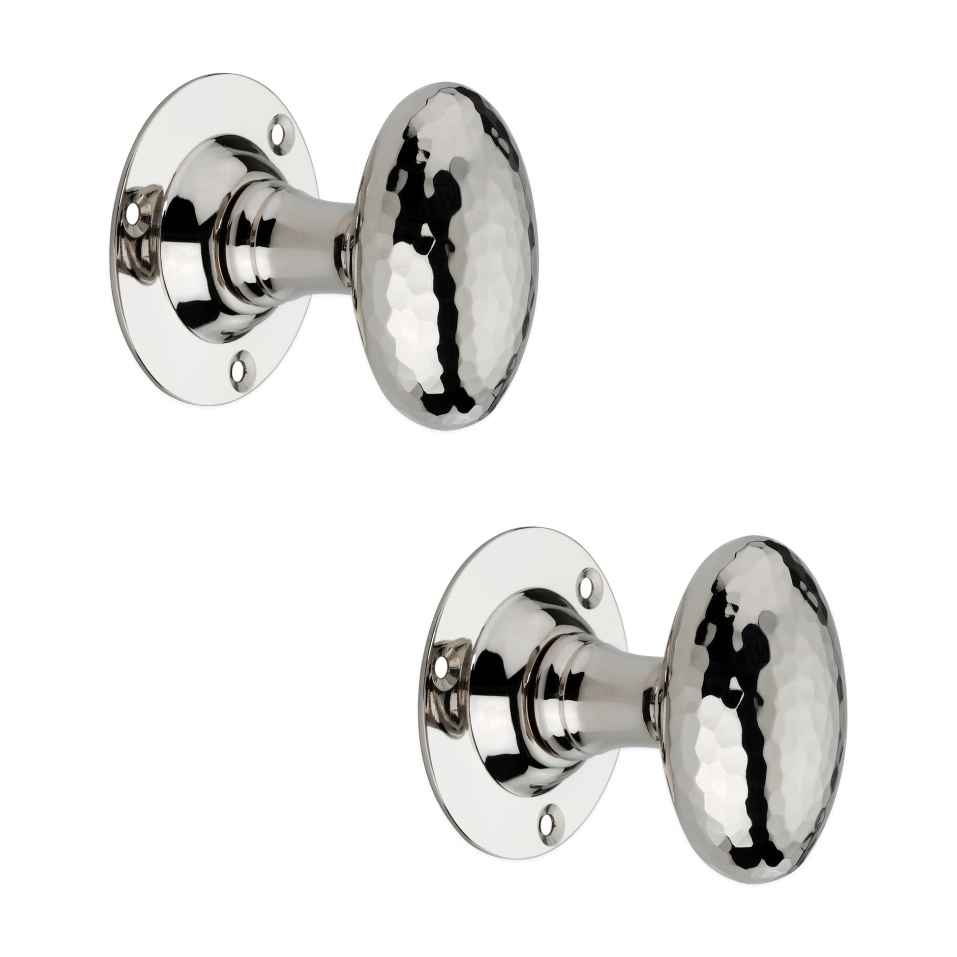 Hammered Oval Mortice Door Knob Polished Nickel Home Decor