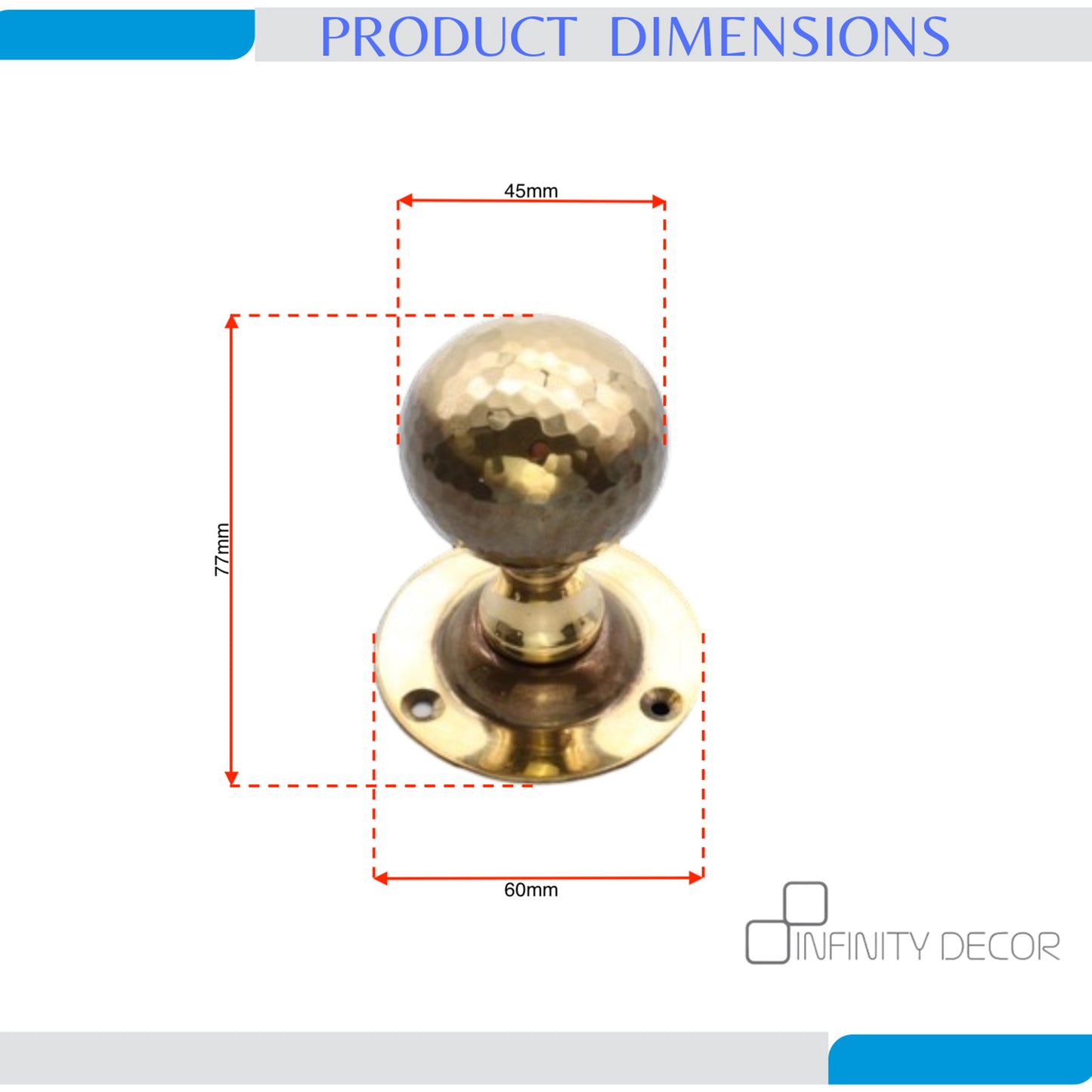 Hammered Ball Mortice Door Knob Aged Brass Home Decor 