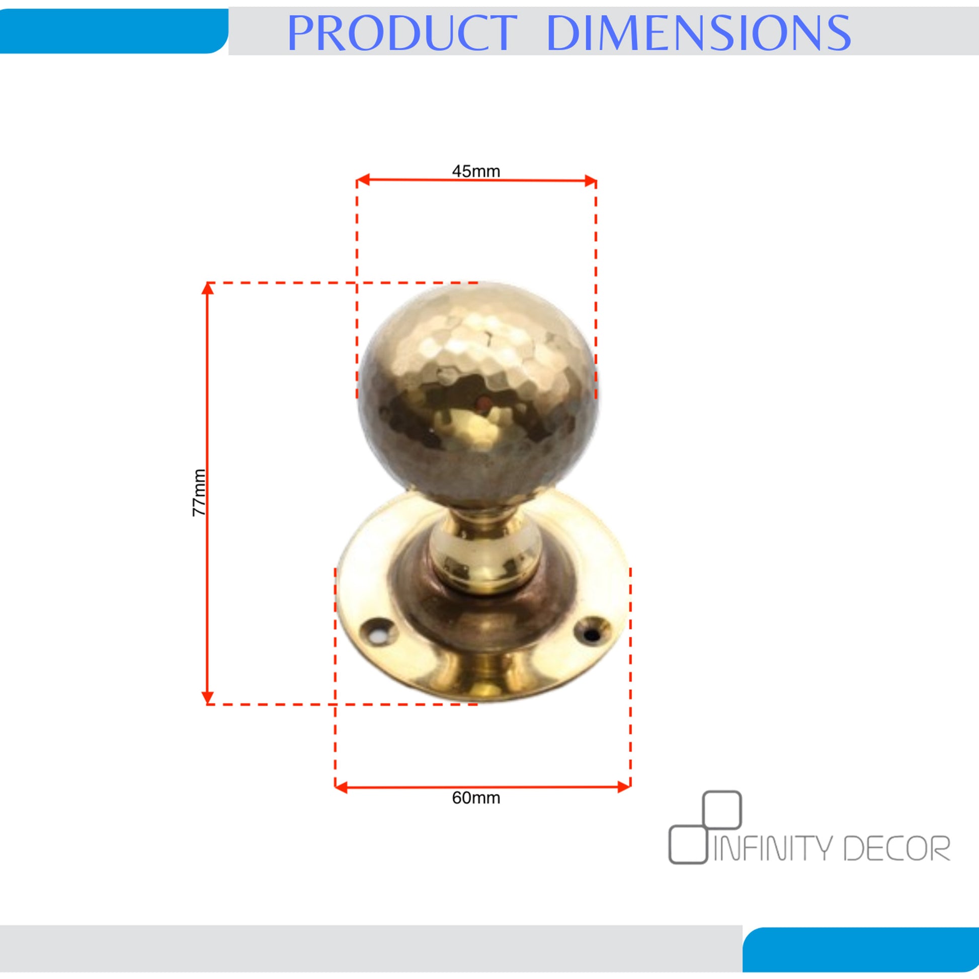 Hammered Ball Mortice Door Knob Aged Brass Home Decor 