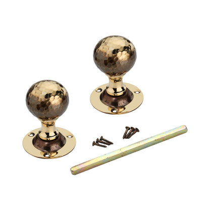 Hammered Ball Mortice Door Knob Aged Brass Home Decor 