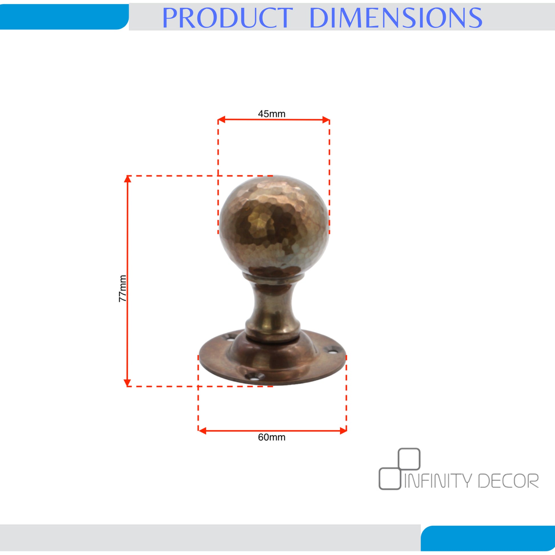 Hammered Ball Door Knob Antique Home Decor