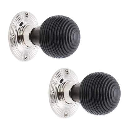 Ebonised Beehive Wooden Door Knob Home Decor