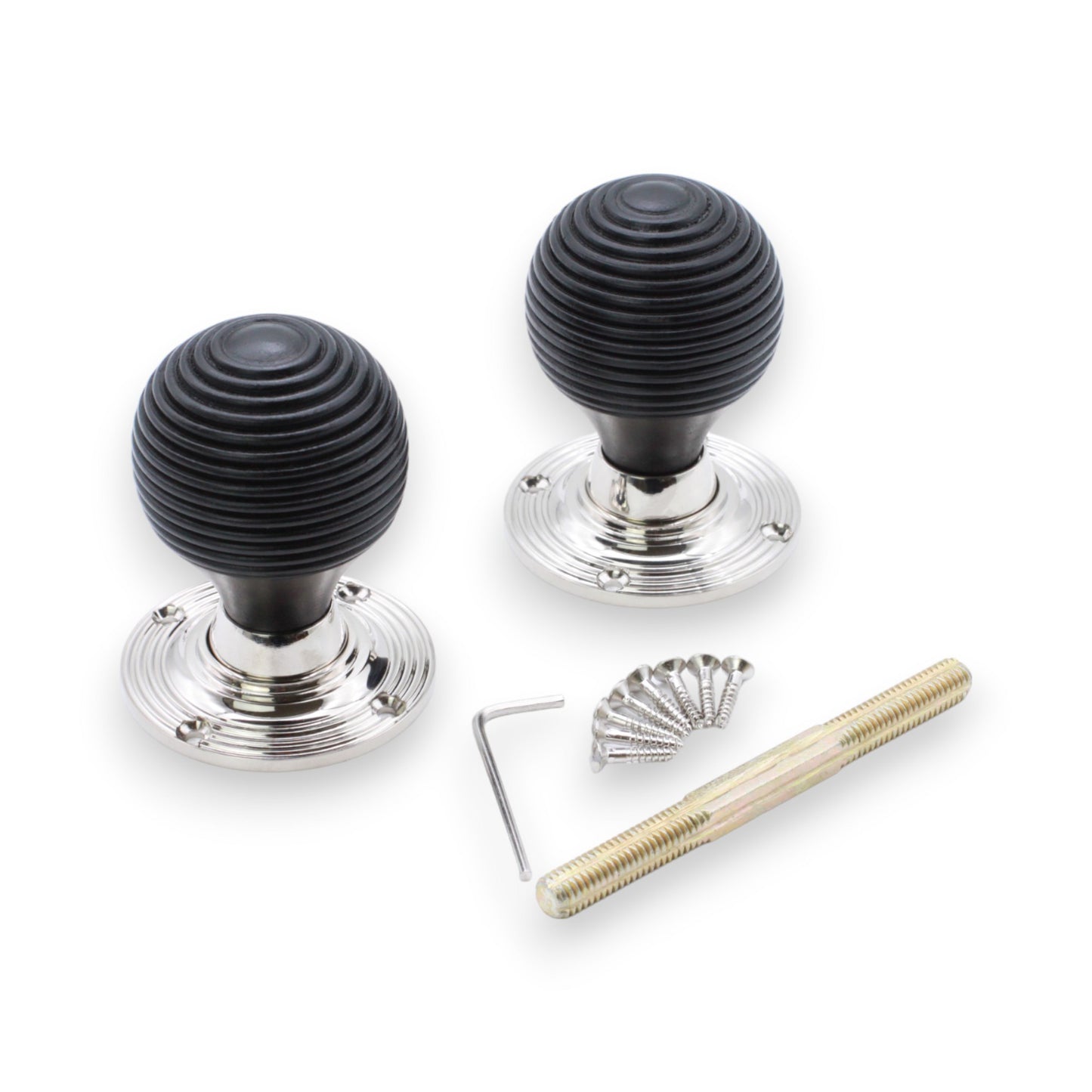 Ebonised Beehive Wooden Door Knob Home Decor