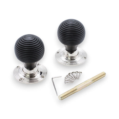 Ebonised Beehive Wooden Door Knob Home Decor