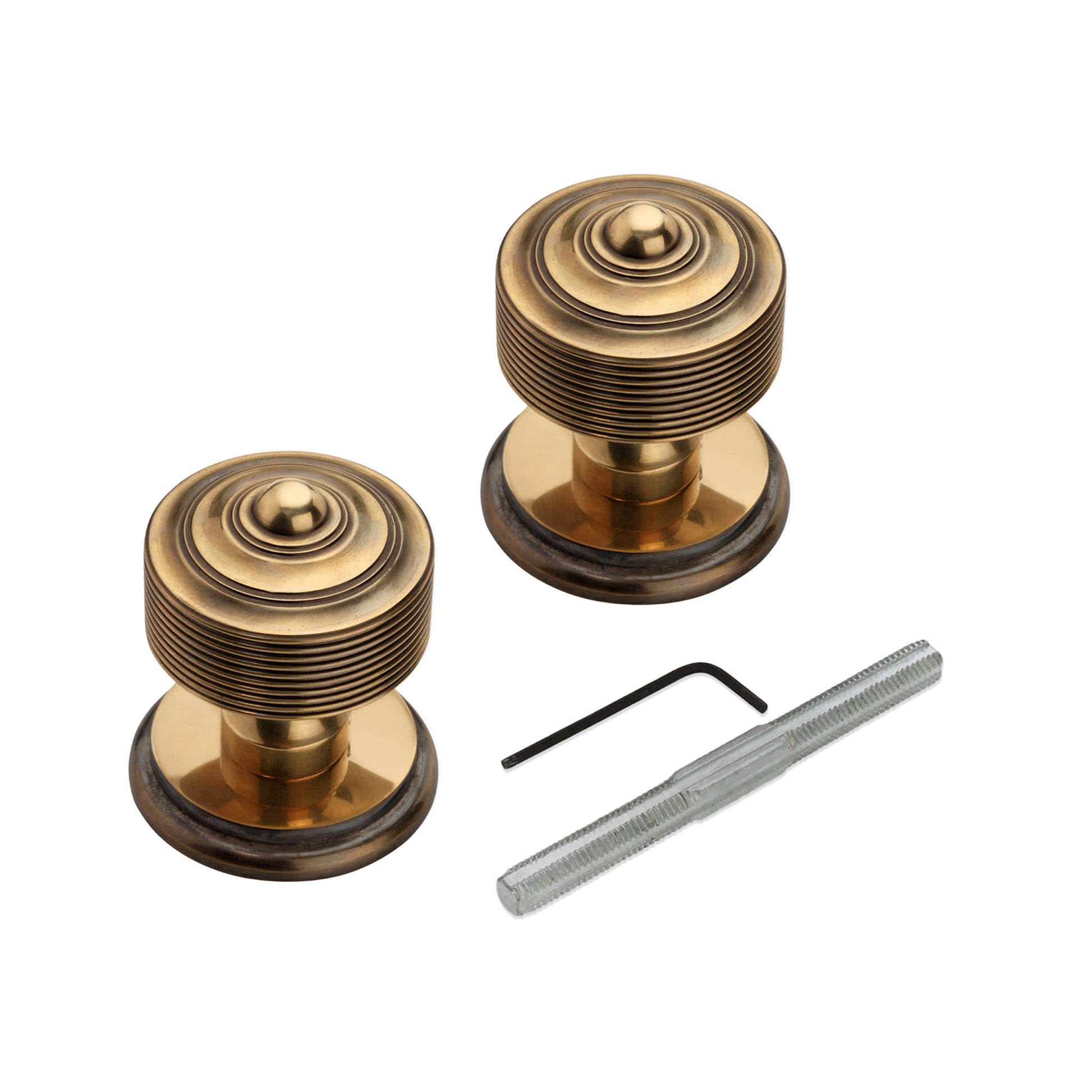 Carter Rim Door Knob Aged Brass Home Decor