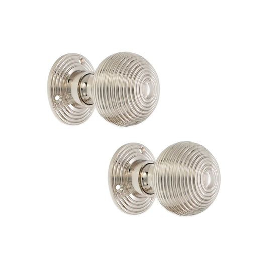 Hohlkehl-Türknauf, 50 mm, mit Einsteckfassung, poliertes Nickel