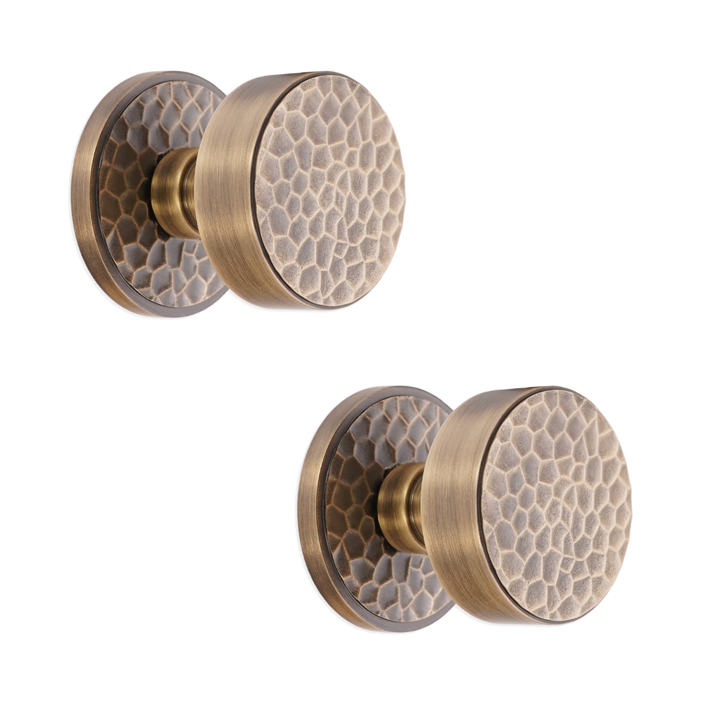Antique Brass Hammered Knurlmond Mortice Door Knob Home Decor