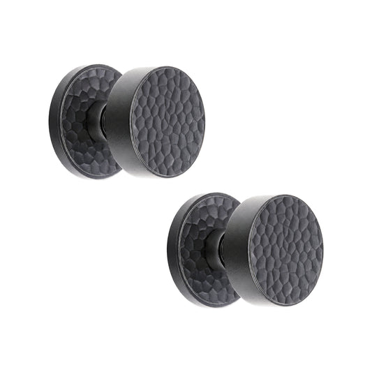 Hammered Knurlmond Mortice Door Knob Matt Black