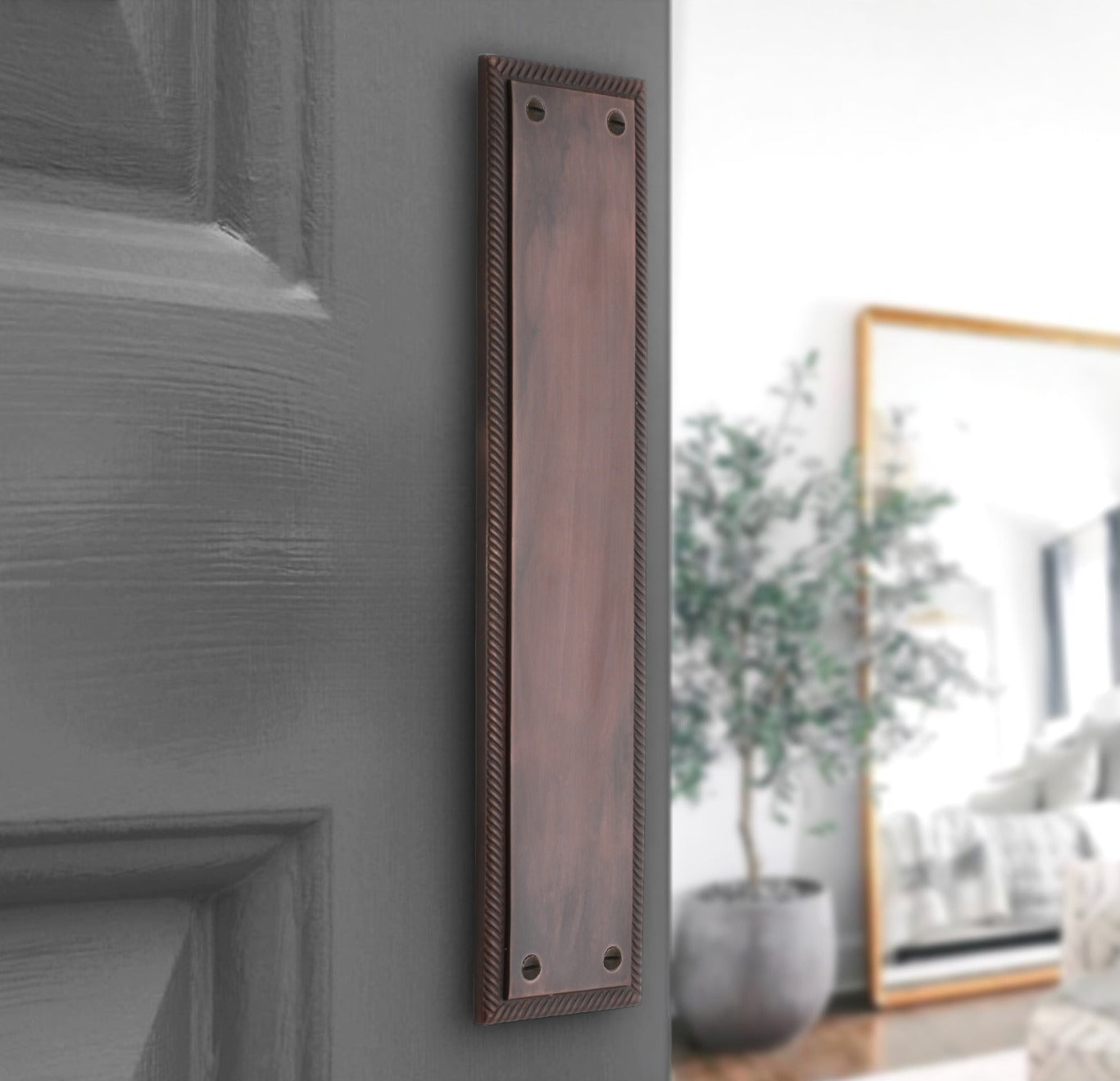 Georgian Finger Plate 285mm Aged Bronze Home Decor