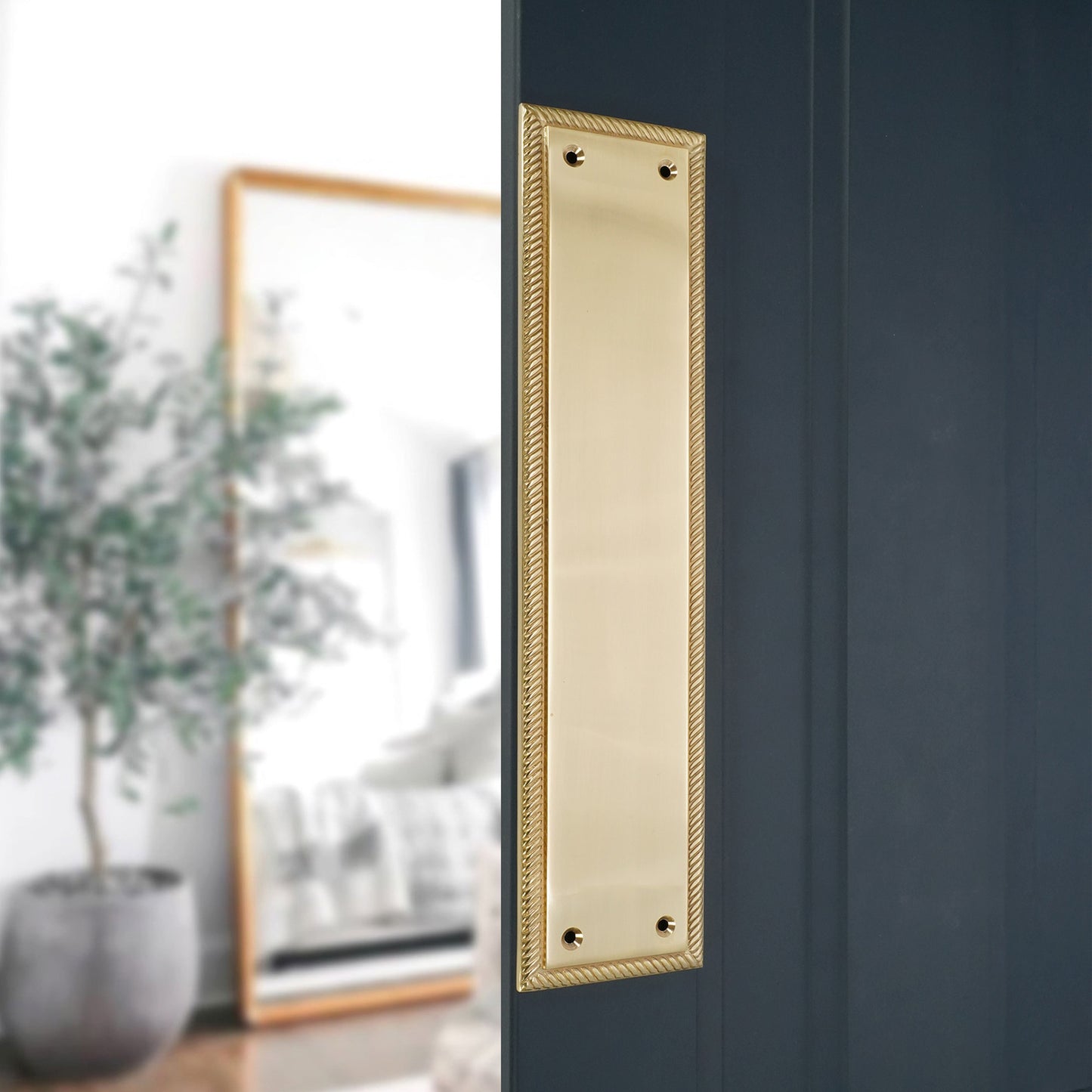 Georgian Finger Plate Polished Brass Home Decor