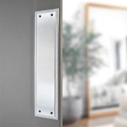 Georgian Finger Plate Satin Chrome Home Decor