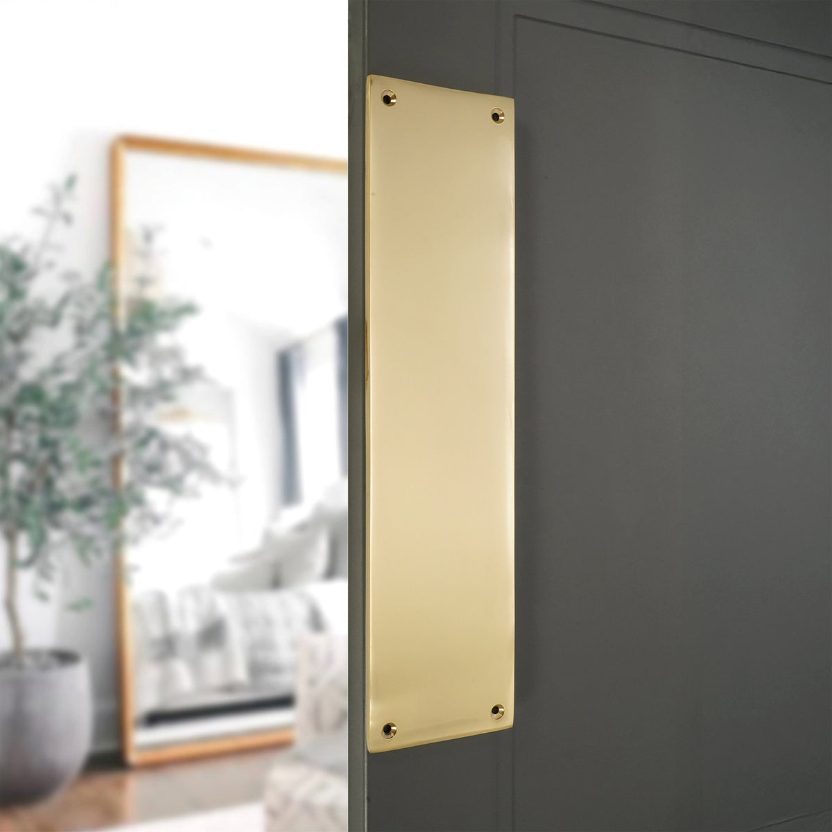 Victorian Door Finger Plate Polished Brass Home Decor
