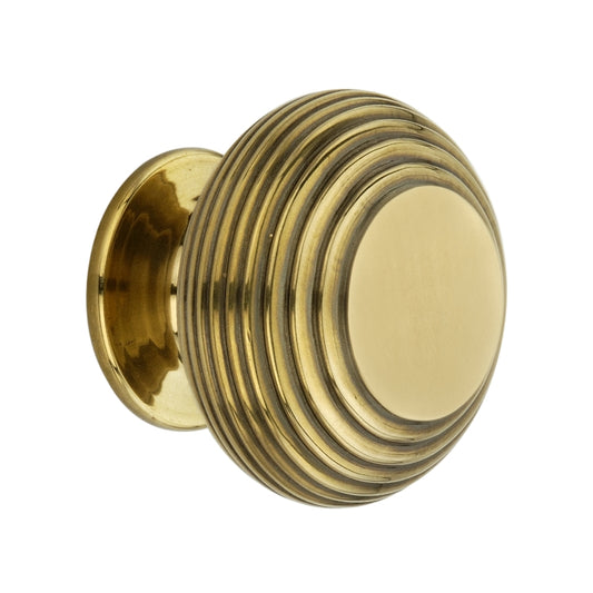 Beehive Large 40mm Cupboard Knob Aged Brass
