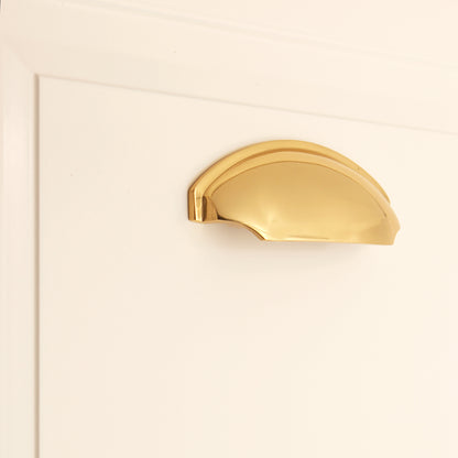 Tulip Cup Drawer Pull Polished Brass