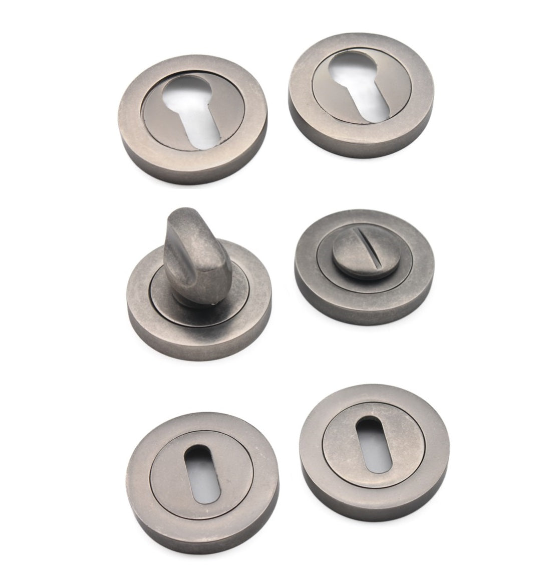 Pewter Euro Profile Escutcheon and Thumb turn Home Decor