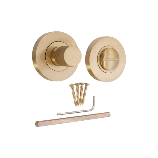 Jewel Knurlmond Daumendreh- und Entriegelungsmechanismus, satiniertes Messing