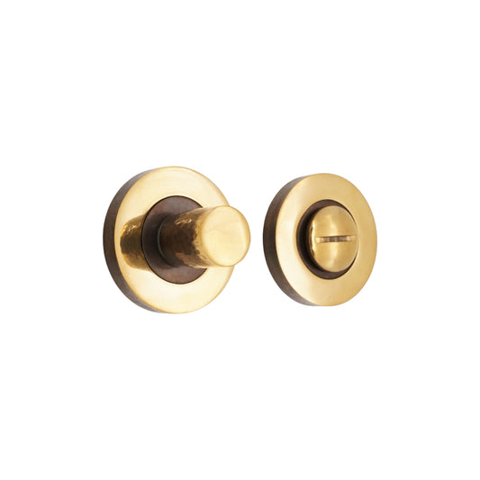 Hammered Knurlmond Thumb Turn & Release Aged Brass