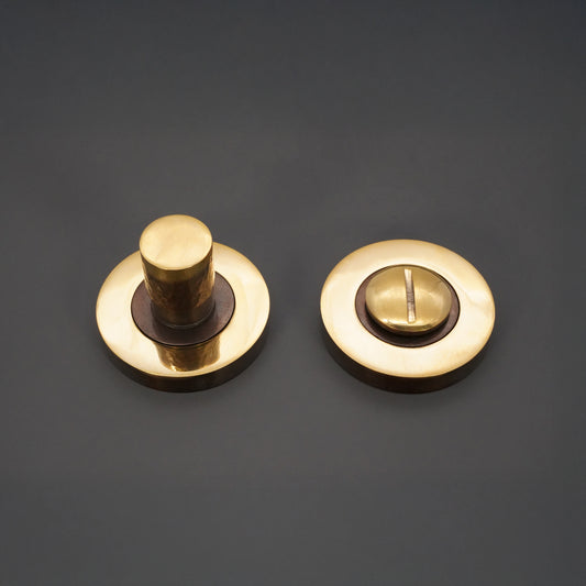 Hammered Knurlmond Thumb Turn & Release Aged Brass