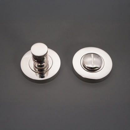Hammered Knurlmond Thumb Turn & Release Polished Nickel