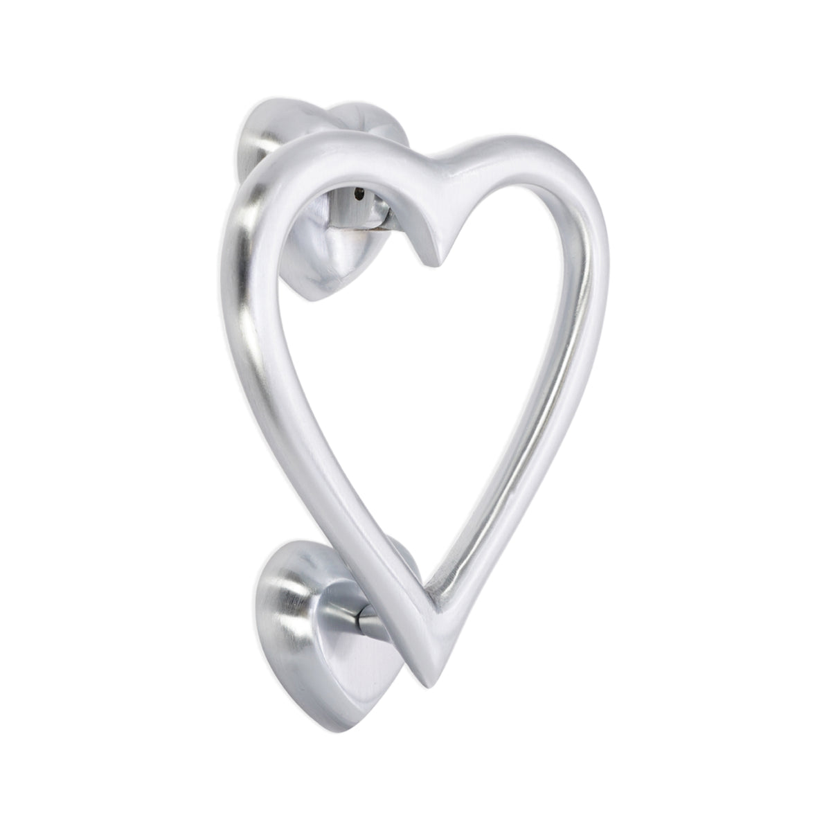 Satin Chrome Heart Door Knocker Home Decor