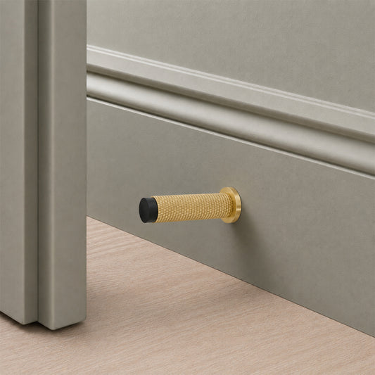 Jewel Knurlmond Door Stop Satin Brass