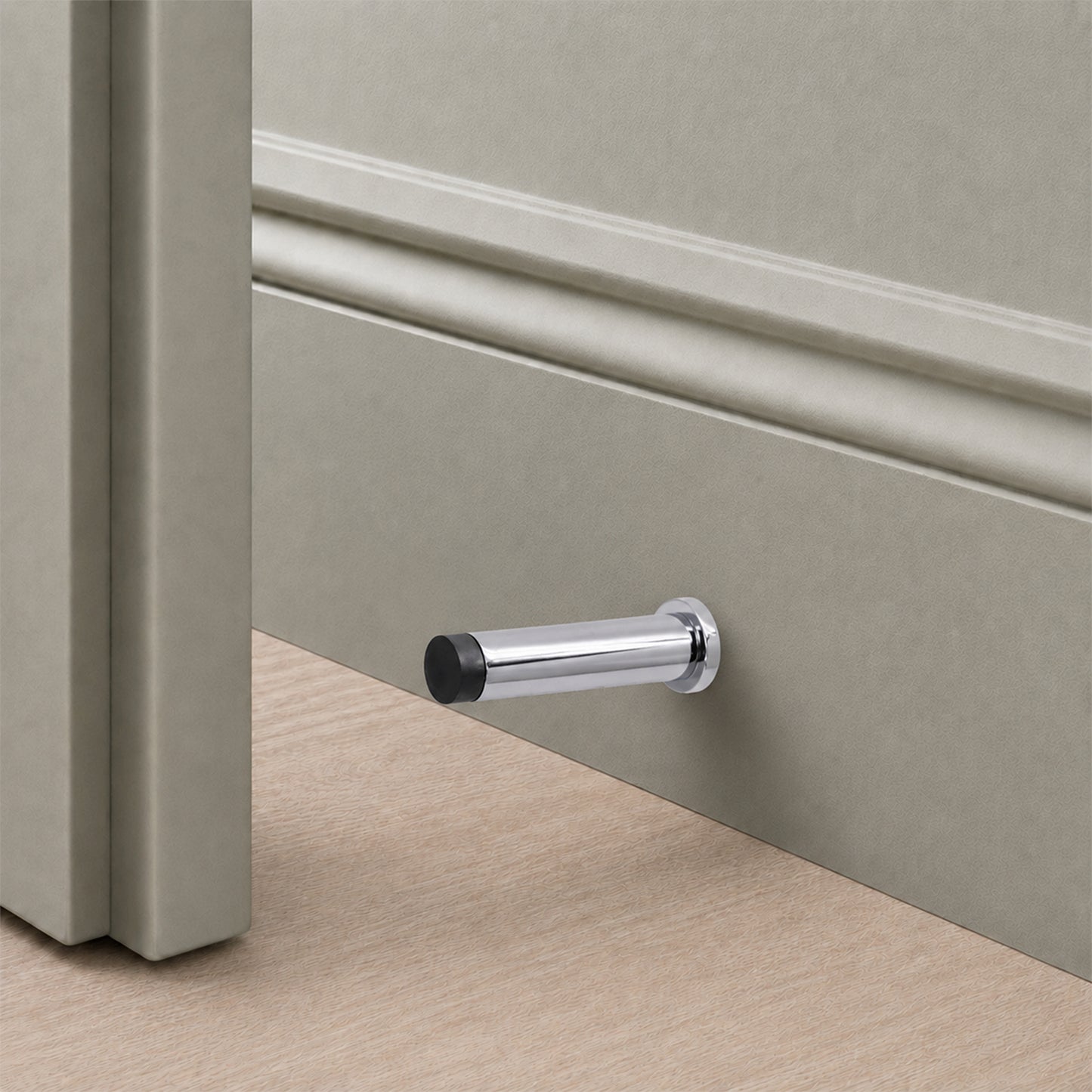 Polished Chrome Opal Knurlmond Door Stop Home Decor