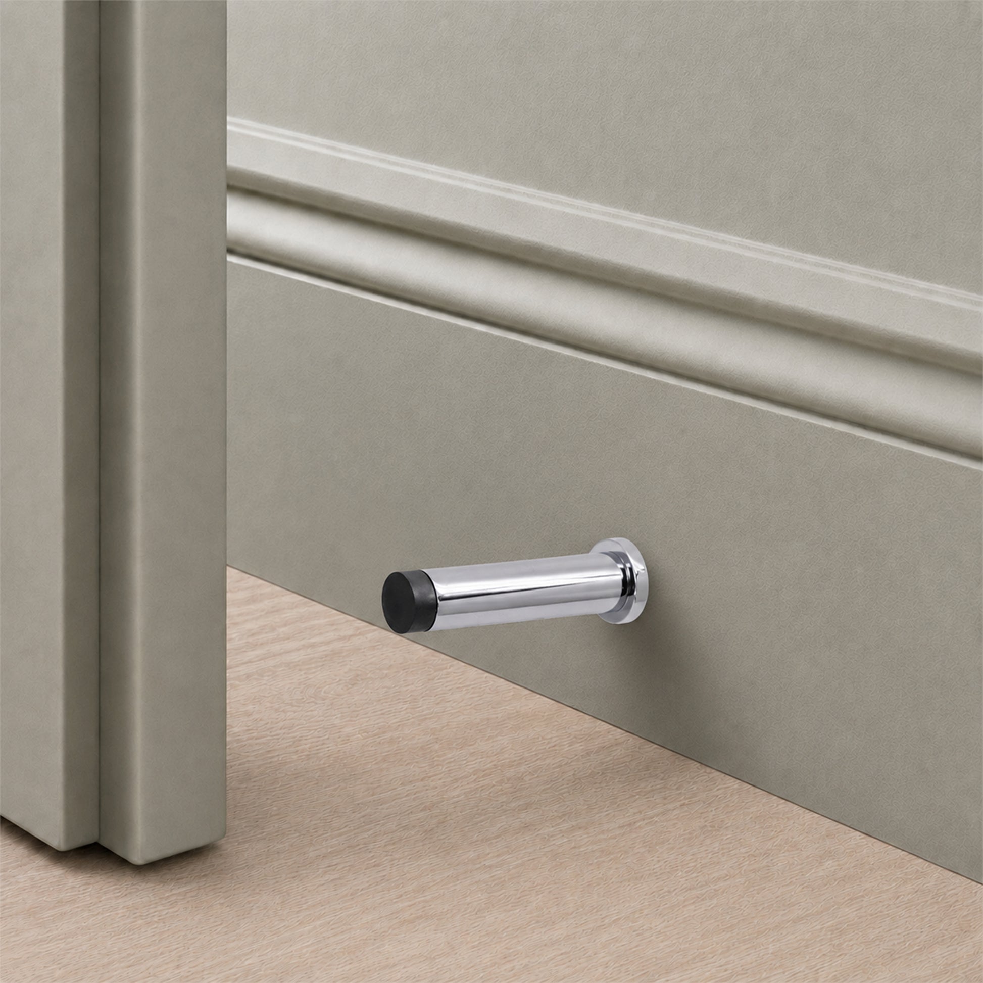 Polished Chrome Opal Knurlmond Door Stop Home Decor