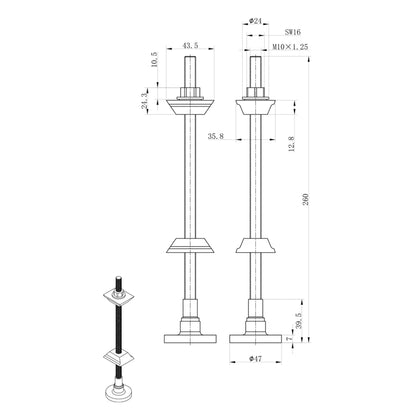 Cast Iron Radiator Brass Wall Stay Bracket Satin Nickel