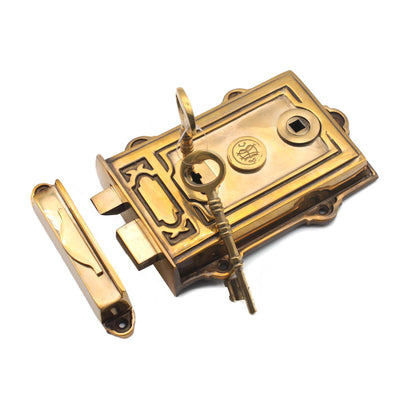 Davenport Rim Lock Aged Brass