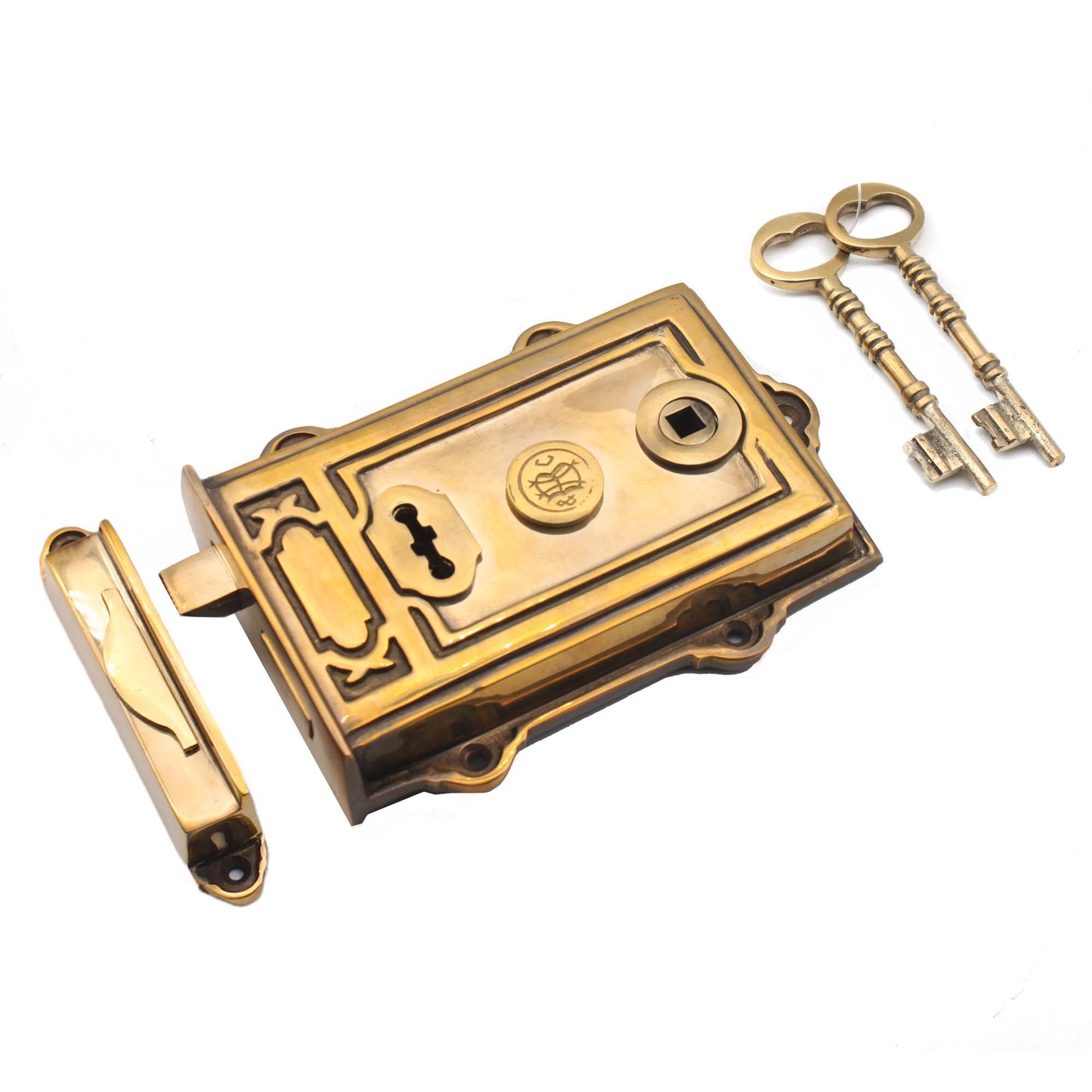 Davenport Rim Lock Aged Brass