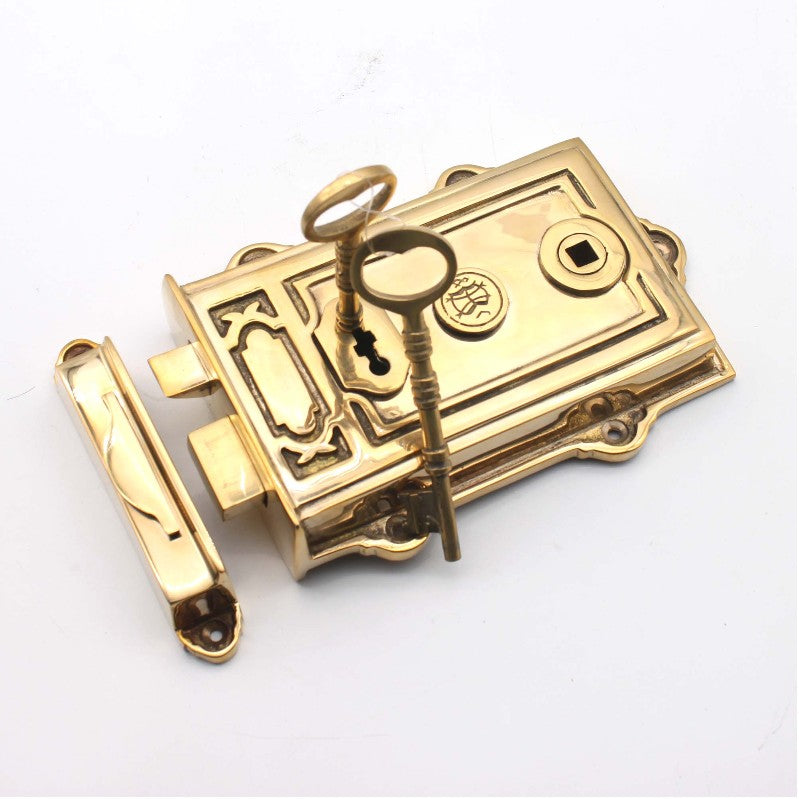 Davenport Rim Lock Polished Brass