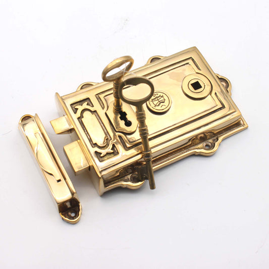 Davenport Rim Lock Polished Brass