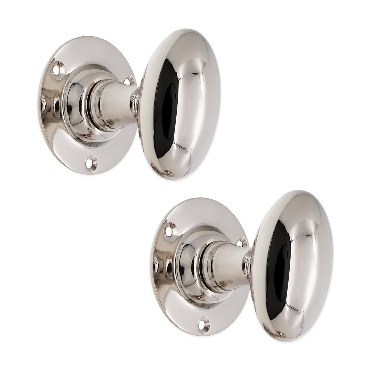 Oval Mortice Door Knob Polished Nickel Home Decor