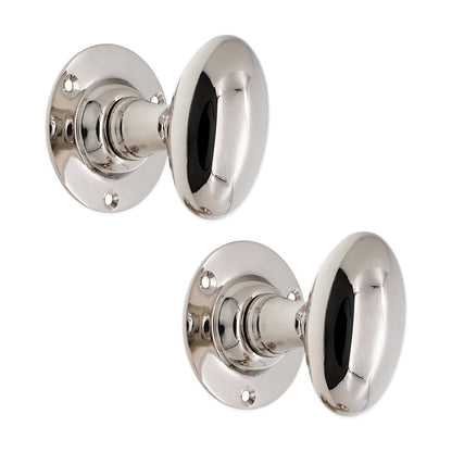 Oval Mortice Door Knob Polished Nickel Home Decor