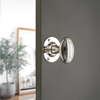 Oval Mortice Door Knob Polished Nickel Home Decor