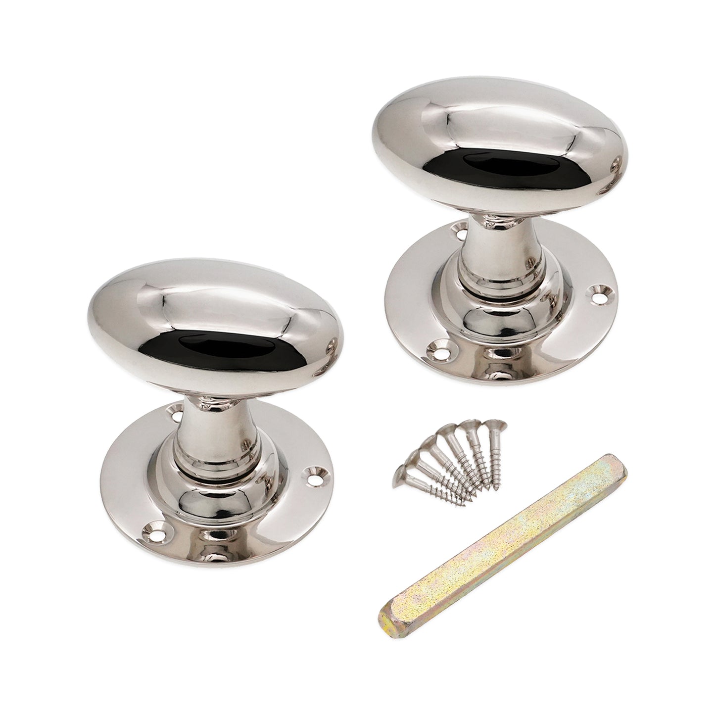 Oval Mortice Door Knob Polished Nickel Home Decor
