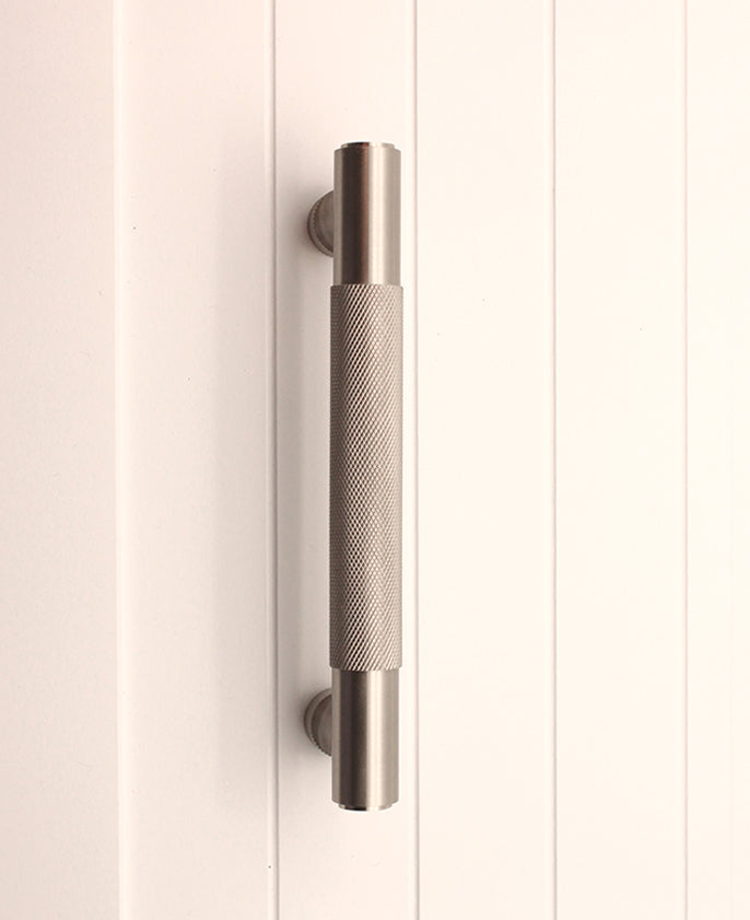 Knurled Cabinet Bar Handles Satin Silver Home Decor