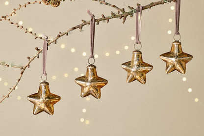 Sardi Star Gold Baubles (Set of 4)
