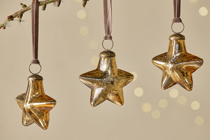 Sardi Star Gold Baubles (Set of 4)