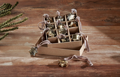 Sardi Gold Star Baubles (Set of 12)