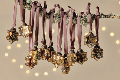 Sardi Gold Star Baubles (Set of 12)