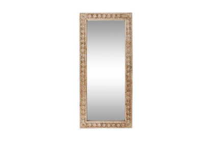Tannir Carved Mango Wood Mirror - Natural