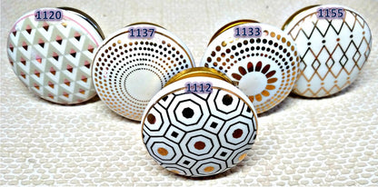 Schicke geometrische Schrankknöpfe aus Keramik