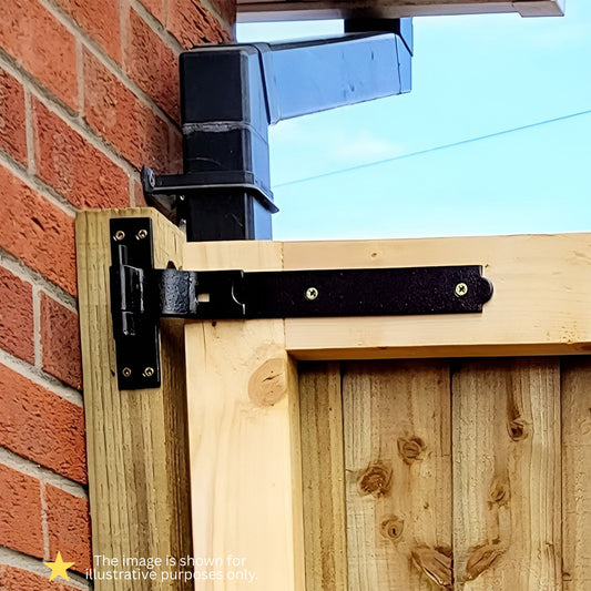 Hook and Band Hinge (2)- Cranked 8" - 200mm Black