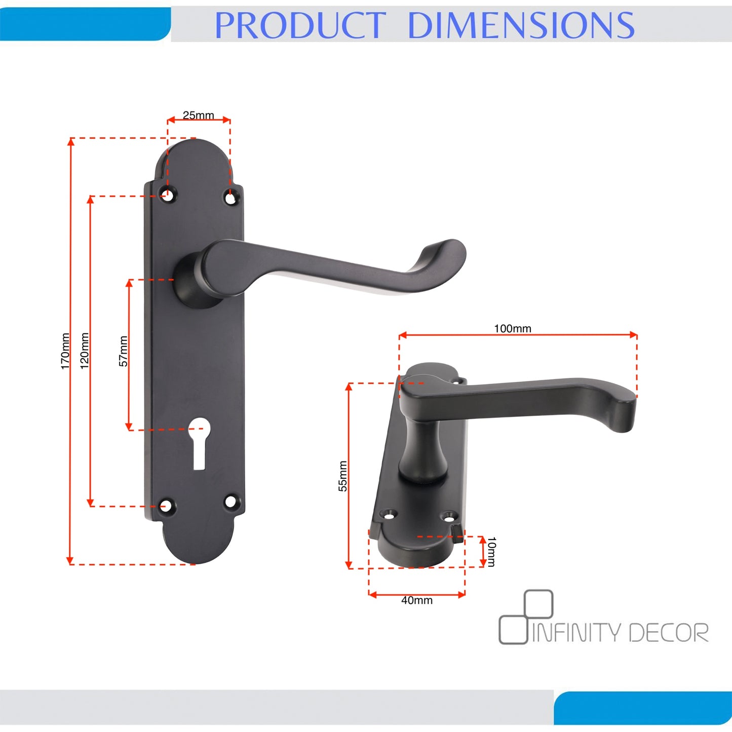 Lever on Backplate Door Handle Home Decor