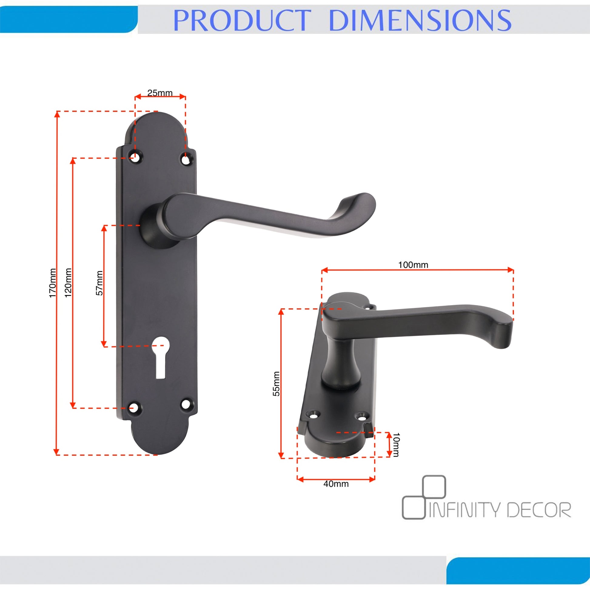 Lever on Backplate Door Handle Home Decor